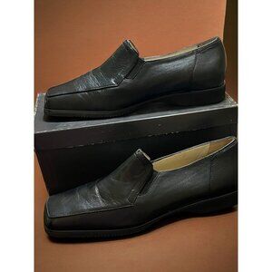 Vintage Rangoni Firenze Black Leather Loafers Shoes Slip On  Alan 53928 Sz 9 NEW